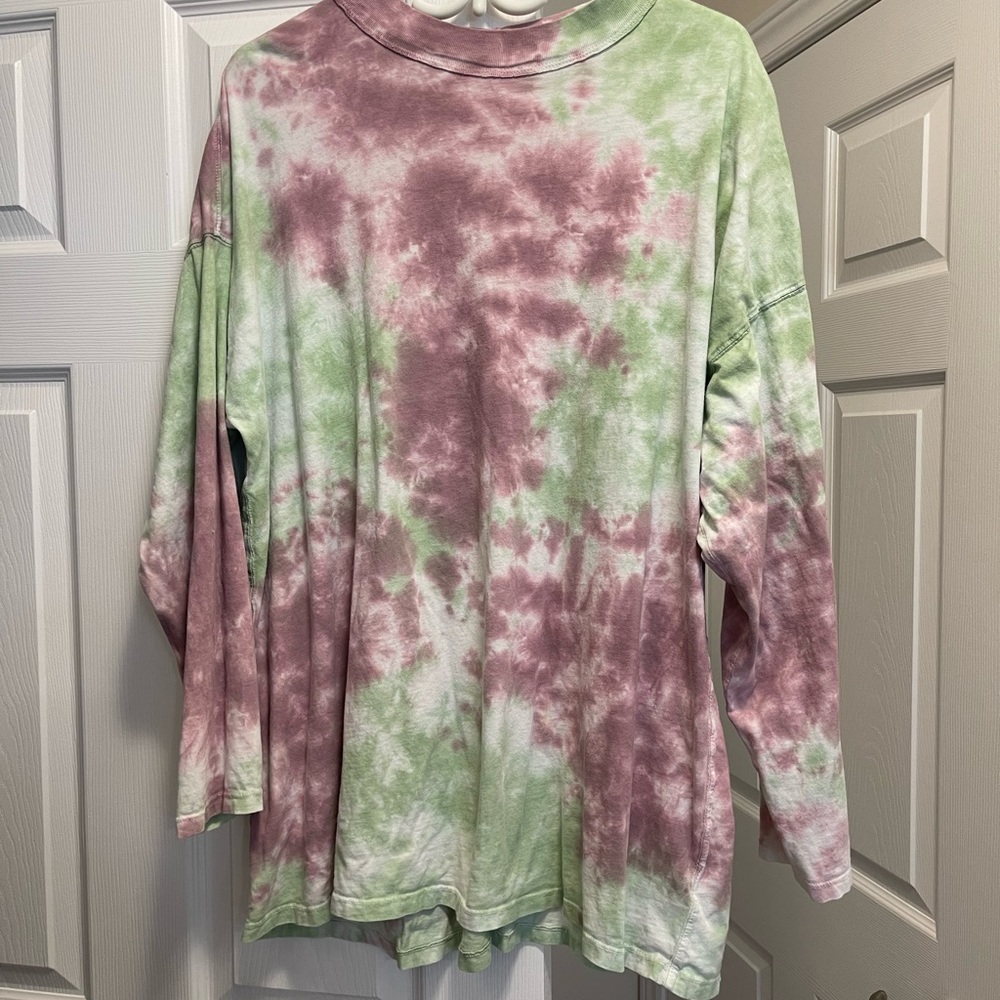 Free people tie dye long sleeve tunic top